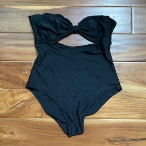 Cupshe black bandeau cut out bathing suit